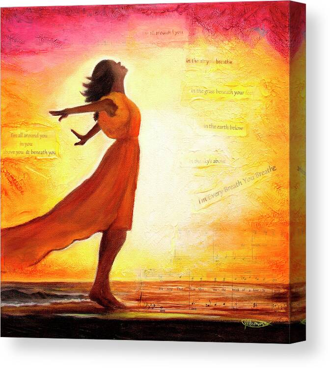 Praise Canvas Print featuring the mixed media I'm Every Breath You Breathe by Jeanette Sthamann