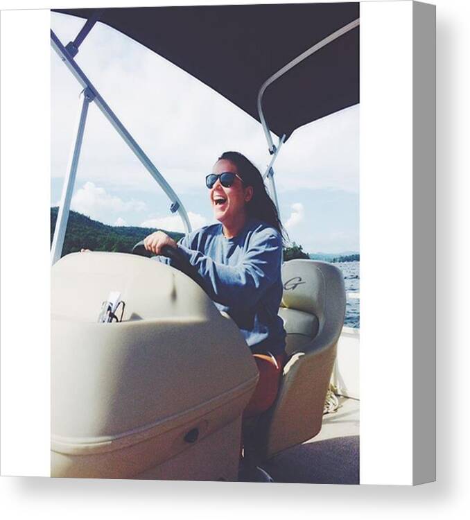  Canvas Print featuring the photograph I'm Ready For My Boating License, Mrs by Julia Haugh