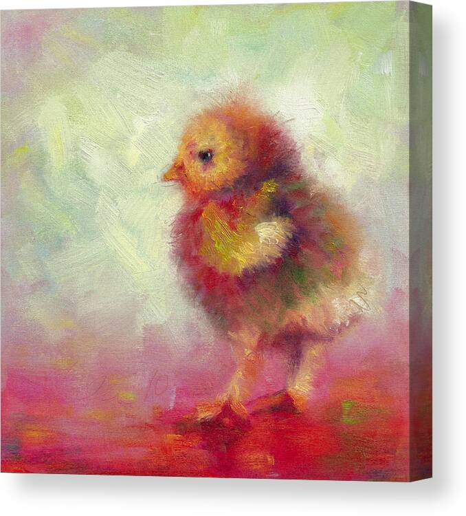 Impressionist Canvas Print featuring the painting Impressionist Chick by Talya Johnson
