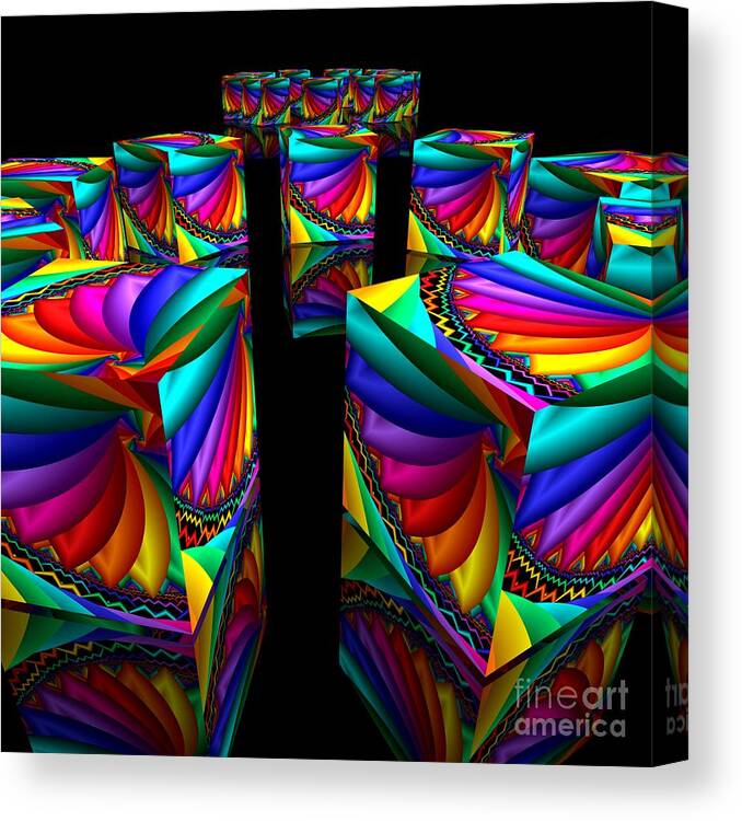 3d Canvas Print featuring the digital art In Different Colors Thrown -3- by Issa Bild