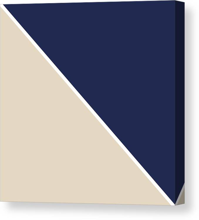 Blue Canvas Print featuring the digital art Indigo and Sand Geometric by Linda Woods