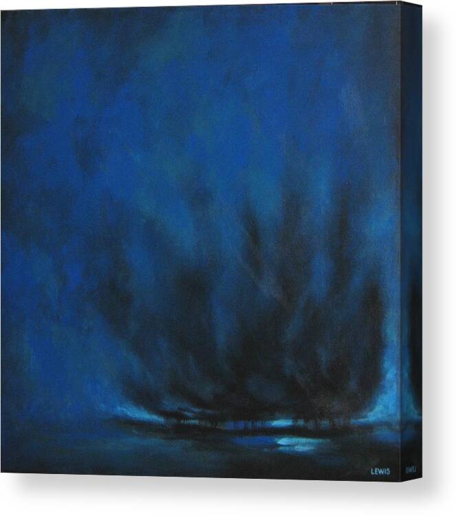 Teal Canvas Print featuring the painting Indigo by Ellen Lewis