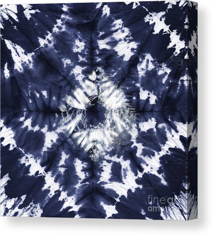 Tie Dye Canvas Print featuring the painting Indigo III by Mindy Sommers