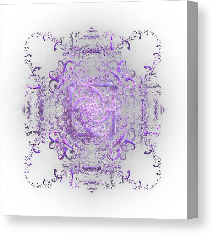 Lace Canvas Print featuring the digital art Indulgent Purple Lace by Rosalie Scanlon