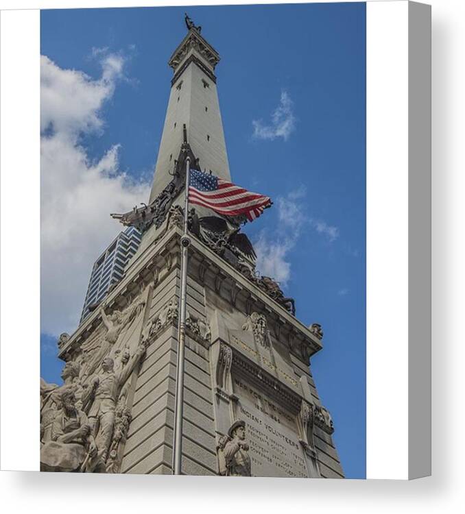 Americanflag Canvas Print featuring the photograph #indy #americanflag #america #usa by David Haskett II
