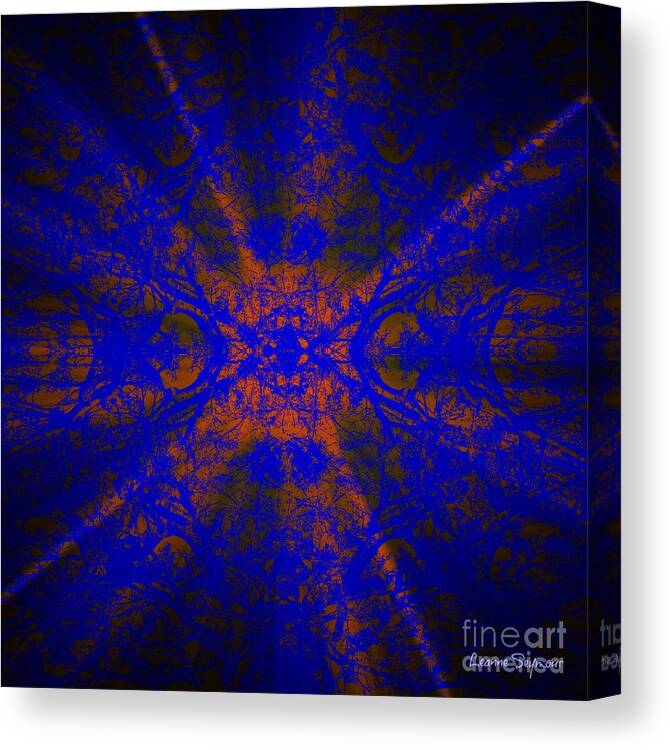 Blue Canvas Print featuring the mixed media Inner Glow - Abstract by Leanne Seymour