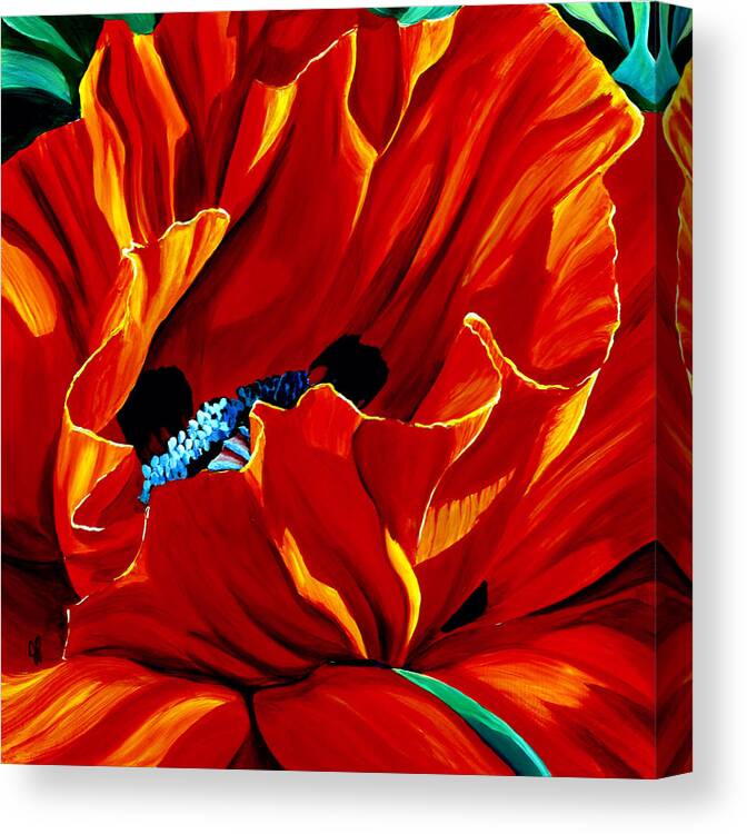 Macro Canvas Print featuring the painting Intensity by Julie Pflanzer