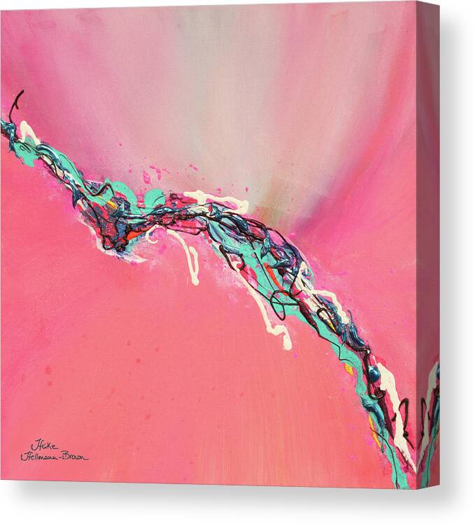 Pink Canvas Print featuring the painting Intermezzo by Heike Hellmann-Brown