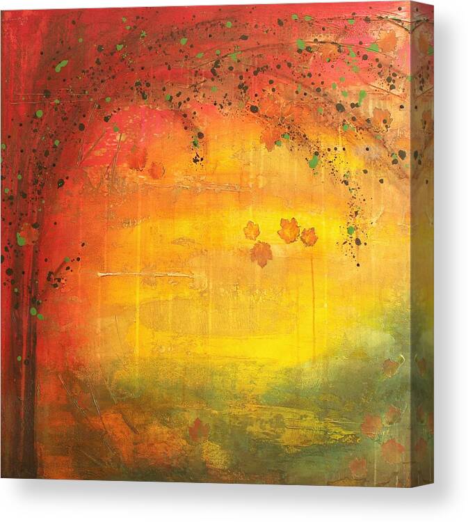 Acrylic Canvas Print featuring the painting Into Fall - Tree Series by Brenda O'Quin