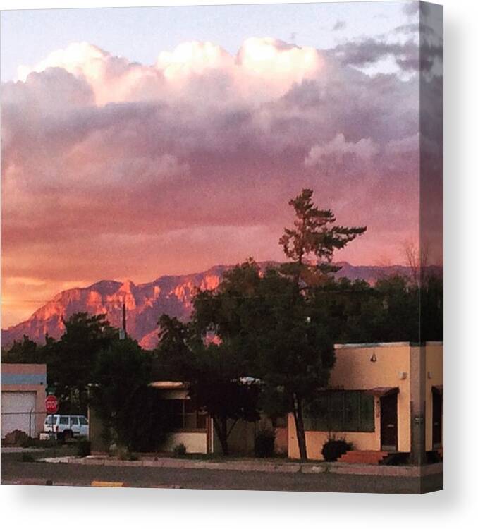 Newmexico Canvas Print featuring the photograph Watermelon Mountain Sunset by Eric McEuen