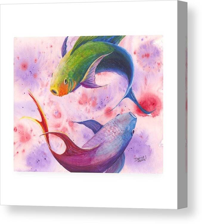 Koi Canvas Print featuring the photograph I've Been On A Koi And Sea Turtle Kick by Darice Machel McGuire