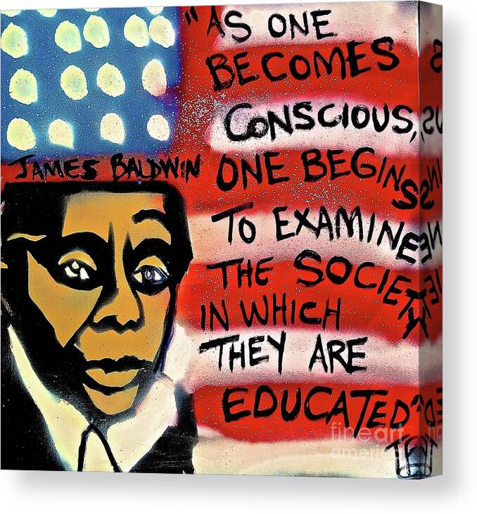 James Baldwin Canvas Print featuring the painting James Baldwin Conscious by Tony B Conscious