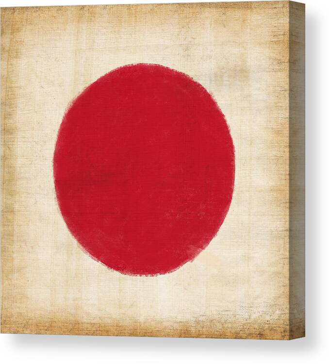 Background Canvas Print featuring the painting Japan flag by Setsiri Silapasuwanchai