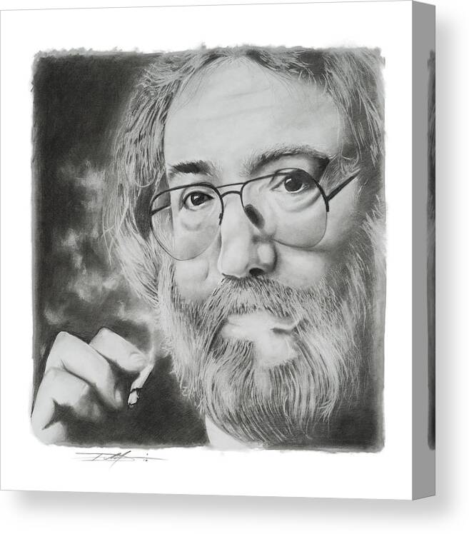 Jerry Canvas Print featuring the drawing Jerry Garcia by Don Medina