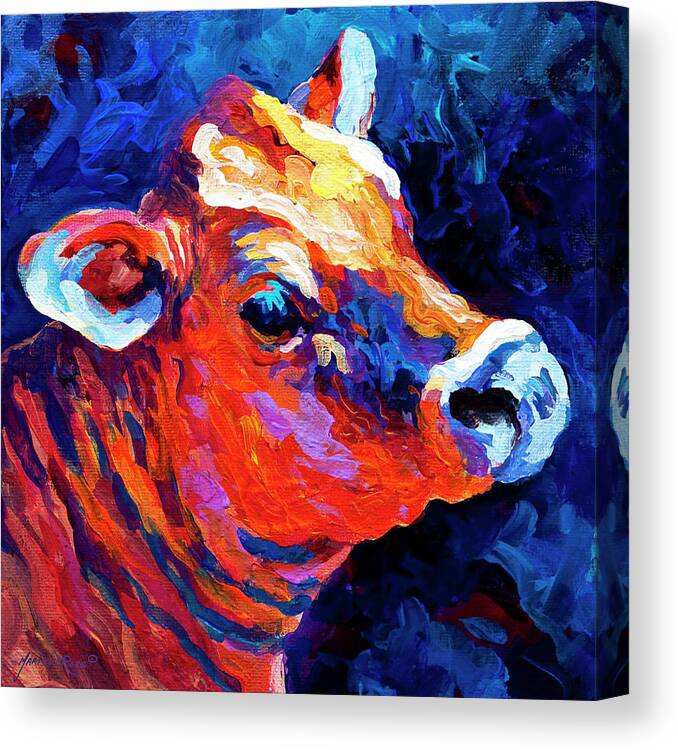 Cows Canvas Print featuring the painting Jersey Girl by Marion Rose