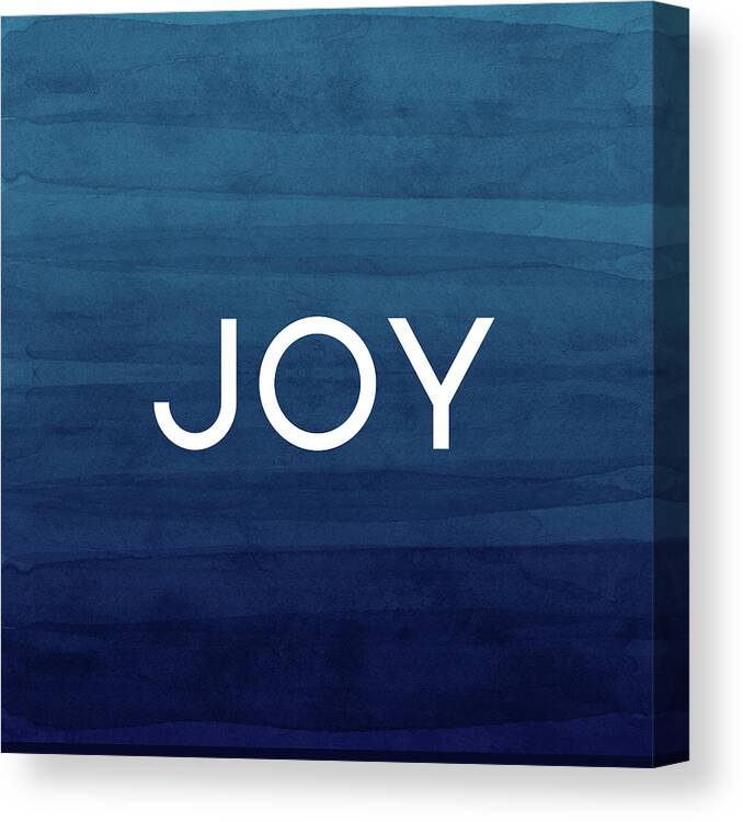 Joy Canvas Print featuring the mixed media Joy Blue- Art by Linda Woods by Linda Woods