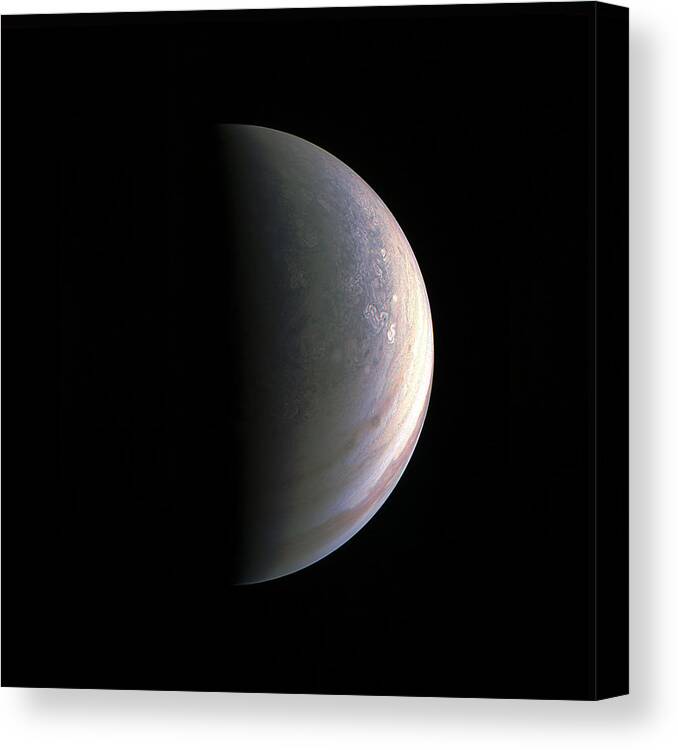 Juno Canvas Print featuring the photograph Juno Closing in on Jupiter's North Pole by Eric Glaser