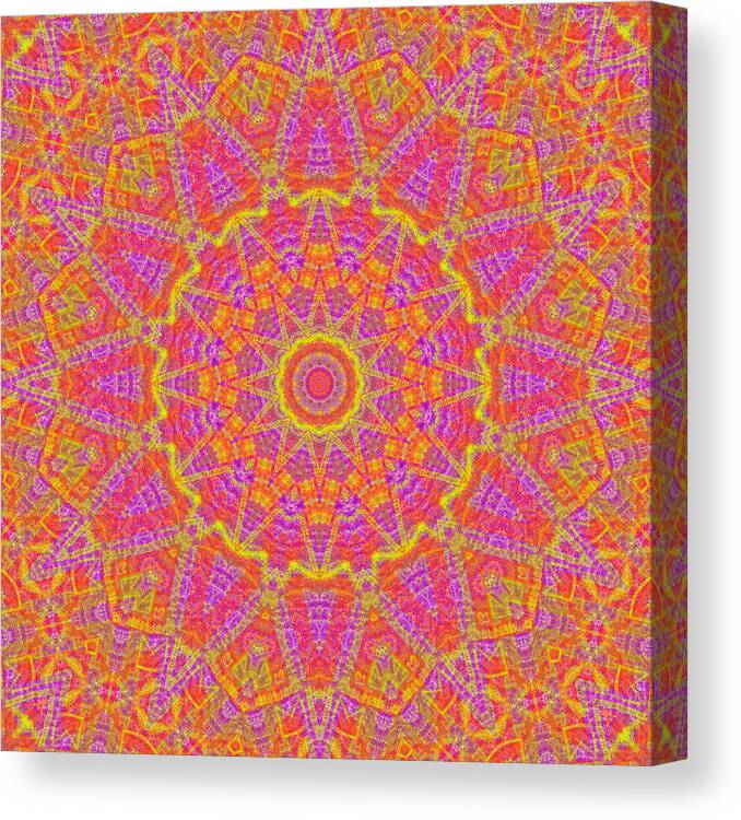 Surface Pattern Canvas Print featuring the digital art Kaleidoscopic Volpiana 1 by Caito Junqueira