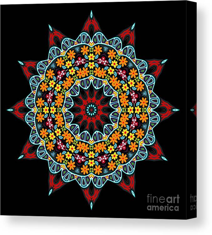 Mandala Canvas Print featuring the digital art Kali Kato - 12 by Aimelle Ml