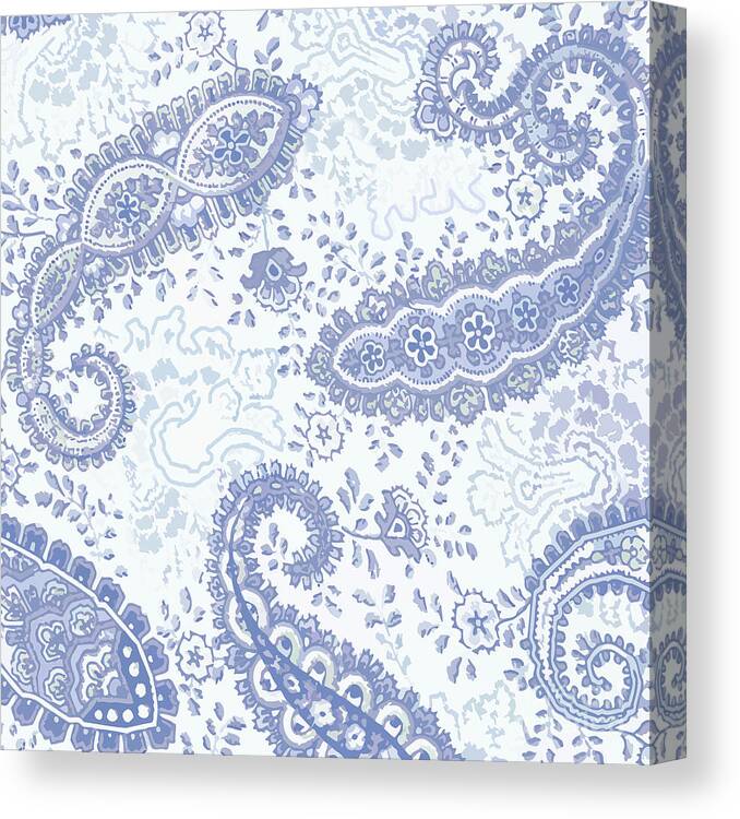 Paisley Canvas Print featuring the painting Kasbah Blue Paisley by Mindy Sommers