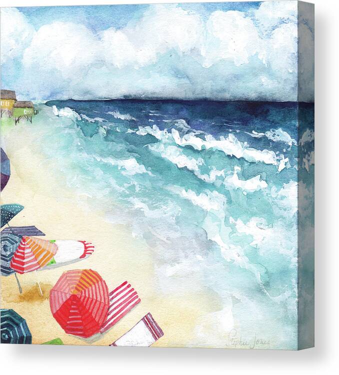 Beach Canvas Print featuring the painting Kodachrome by Stephie Jones