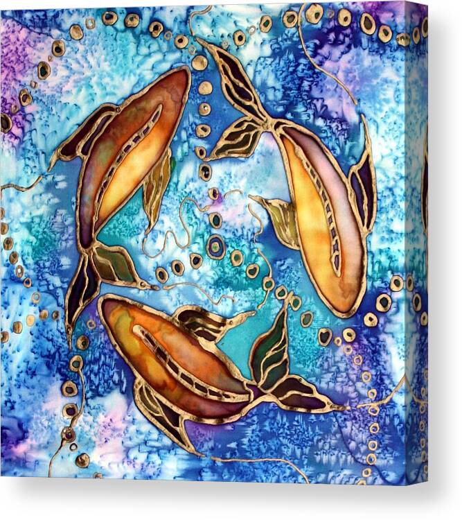 Koi Canvas Print featuring the painting Koiful by Pat Purdy