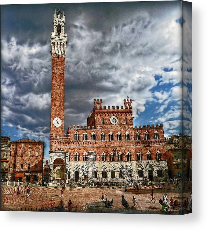Piazza Canvas Print featuring the photograph La Piazza by Hanny Heim