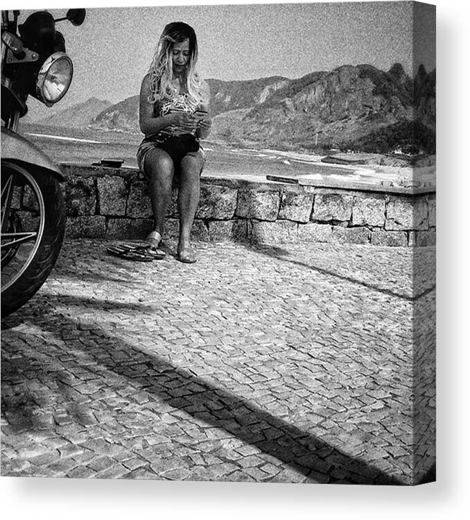 Motorbike Canvas Print featuring the photograph La Rubita Do Pontal

#woman #people by Rafa Rivas