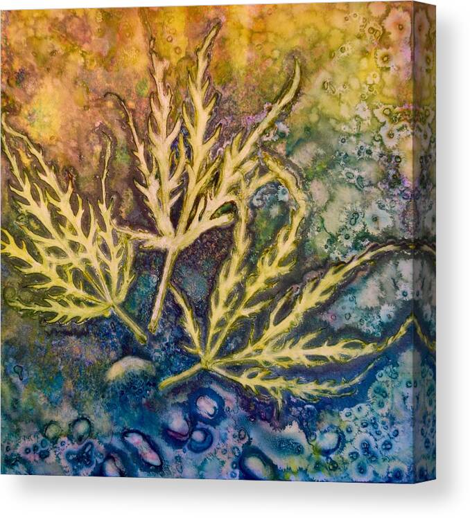 Leaves Canvas Print featuring the painting Lace Leaves by Nancy Jolley