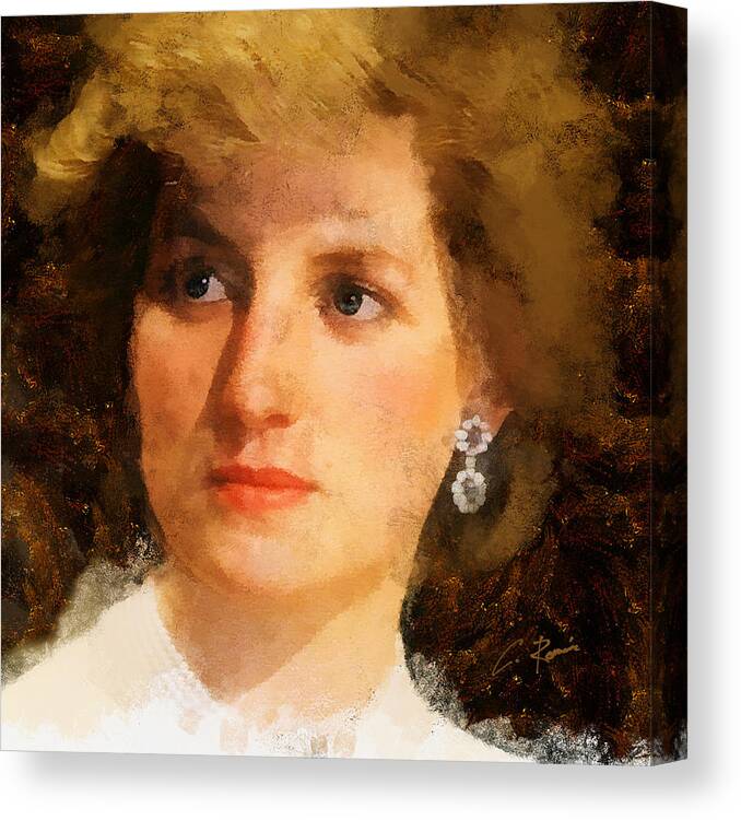 Lady Canvas Print featuring the digital art Lady Diana by Charlie Roman