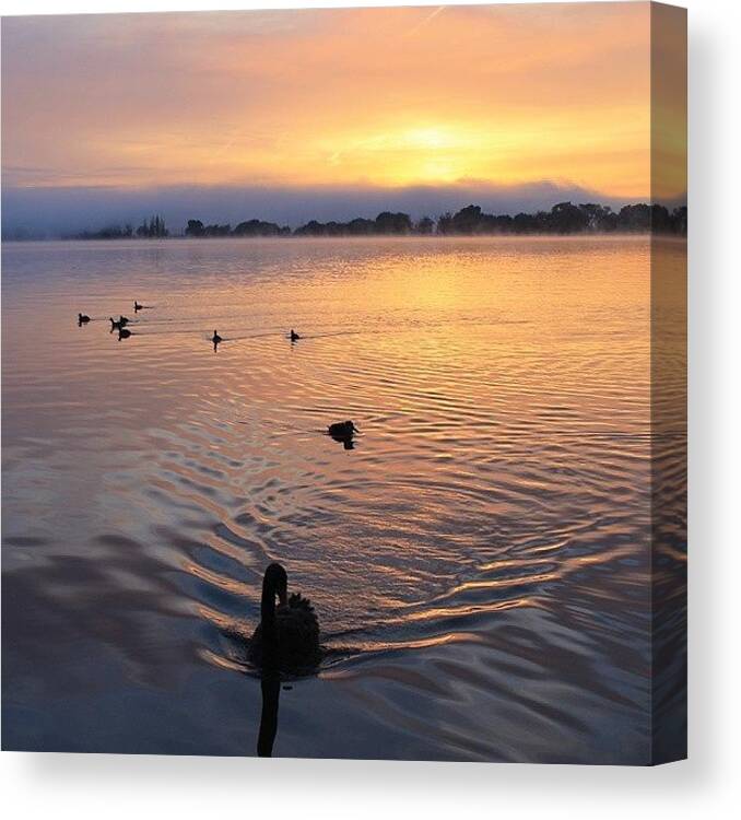  Canvas Print featuring the photograph Lake Sunrise by Anthony Croke