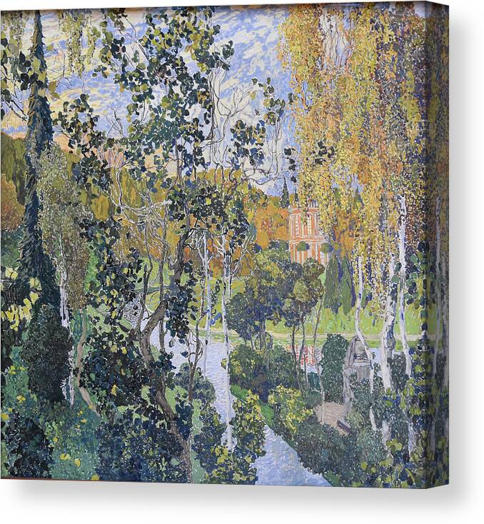 Russian Impressionism Canvas Print featuring the painting Landscape. Pavlovsk by Aleksandr Golovin