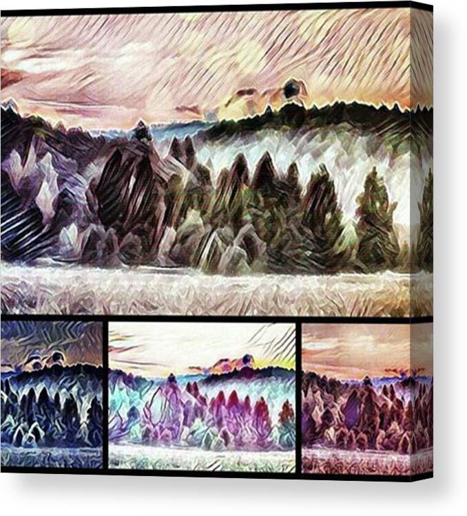 Pixlr Canvas Print featuring the photograph #landscape #sunset #psychedelic by Dx Works