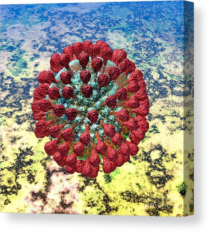 Acute Canvas Print featuring the digital art Lassa Virus by Russell Kightley