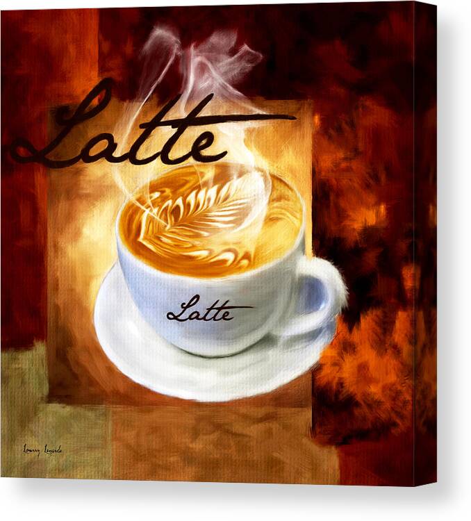 Coffee Canvas Print featuring the digital art Latte by Lourry Legarde