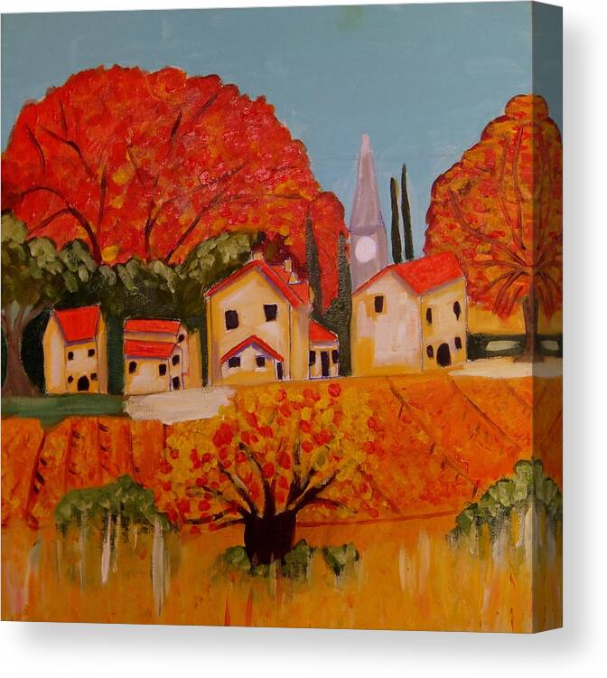 Provence Canvas Print featuring the painting L'Automne en Beaucaire Provence by Rusty Gladdish
