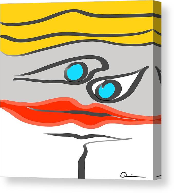 Face Canvas Print featuring the digital art Layers by Jeffrey Quiros