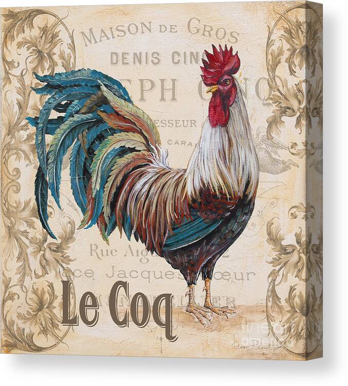 Beautiful Canvas Print featuring the painting Le Coq-JP3084 by Jean Plout