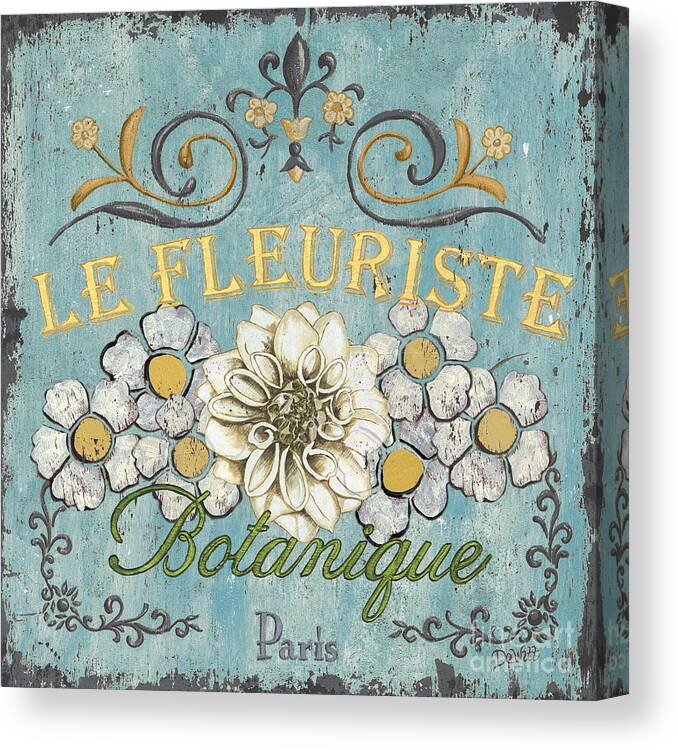 Flowers Canvas Print featuring the painting Le Fleuriste de Botanique by Debbie DeWitt