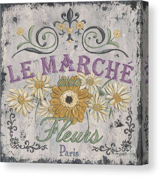 Le Marche Canvas Print featuring the painting Le Marche Aux Fleurs 1 by Debbie DeWitt