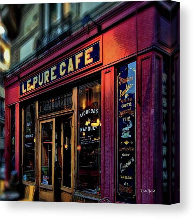 Cafe Canvas Print featuring the digital art Le Pure Cafe - Paris by Russ Harris
