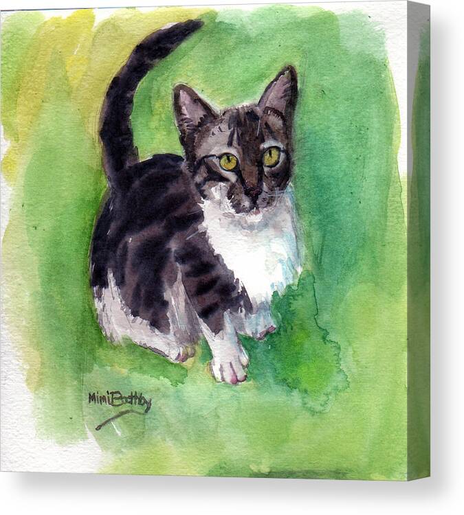 Cat Canvas Print featuring the painting Leo by Mimi Boothby