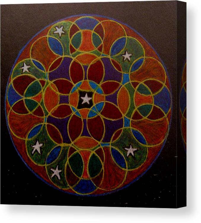 Mandala Canvas Print featuring the drawing Like a Diamond in the Sky by Patricia Januszkiewicz
