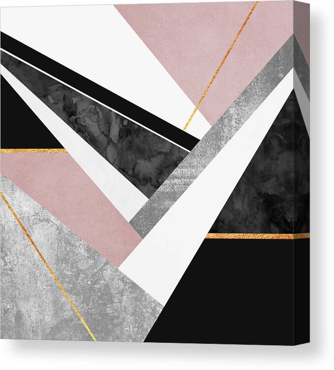 Digital Canvas Print featuring the digital art Lines and Layers by Elisabeth Fredriksson