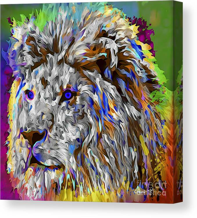 Abstract Canvas Print featuring the digital art Lion King by Eleni Synodinou