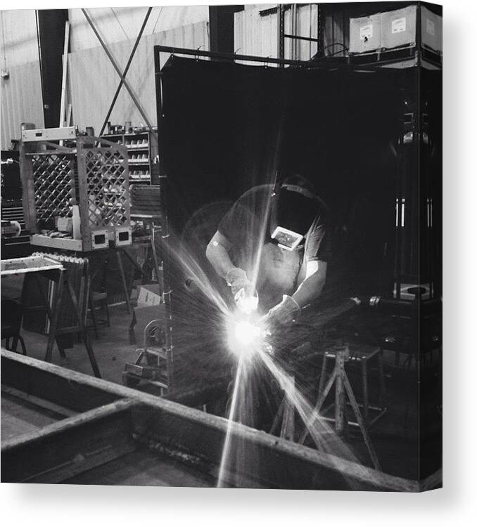 Industrial Canvas Print featuring the photograph Lite Brite by Caleb Daugherty
