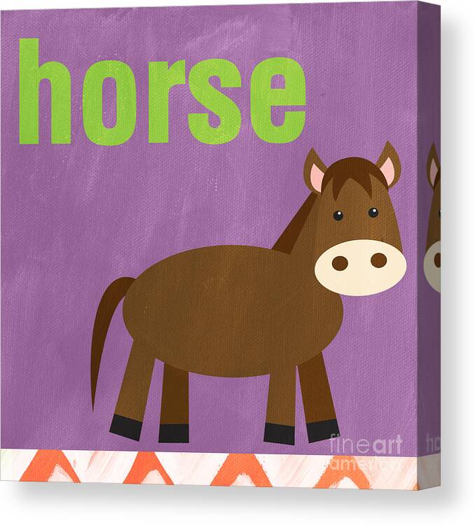 Horse Canvas Print featuring the painting Little Horse by Linda Woods