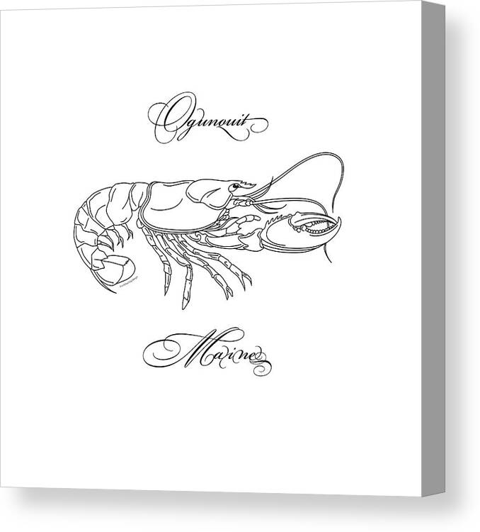 Lobster Canvas Print featuring the digital art Ogunquit Maine by Paul Gaj