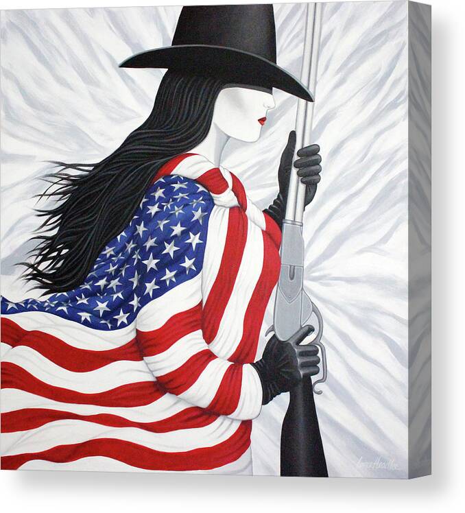 America Canvas Print featuring the painting Locked And Loaded Number Two by Lance Headlee