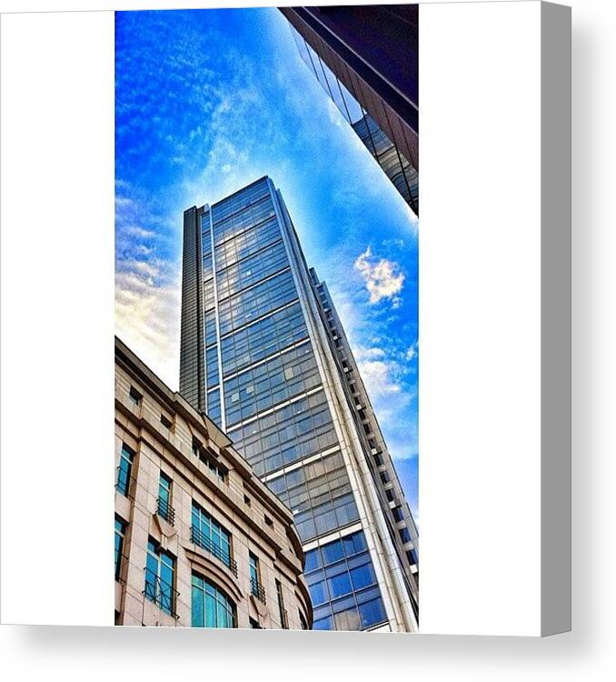 Beautiful Canvas Print featuring the photograph #london #liverpoolstreet #skyscrapers by Chloe Bourjalliat
